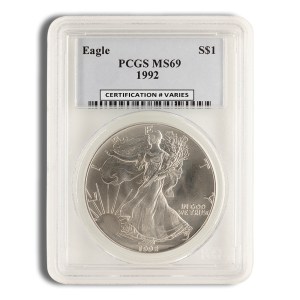 1992 Silver Eagle PCGS MS69