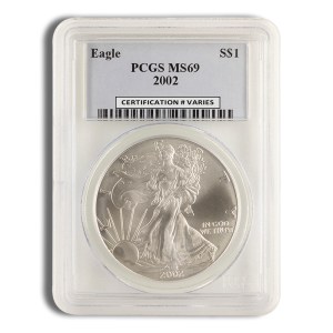 2002 Silver Eagle PCGS MS69