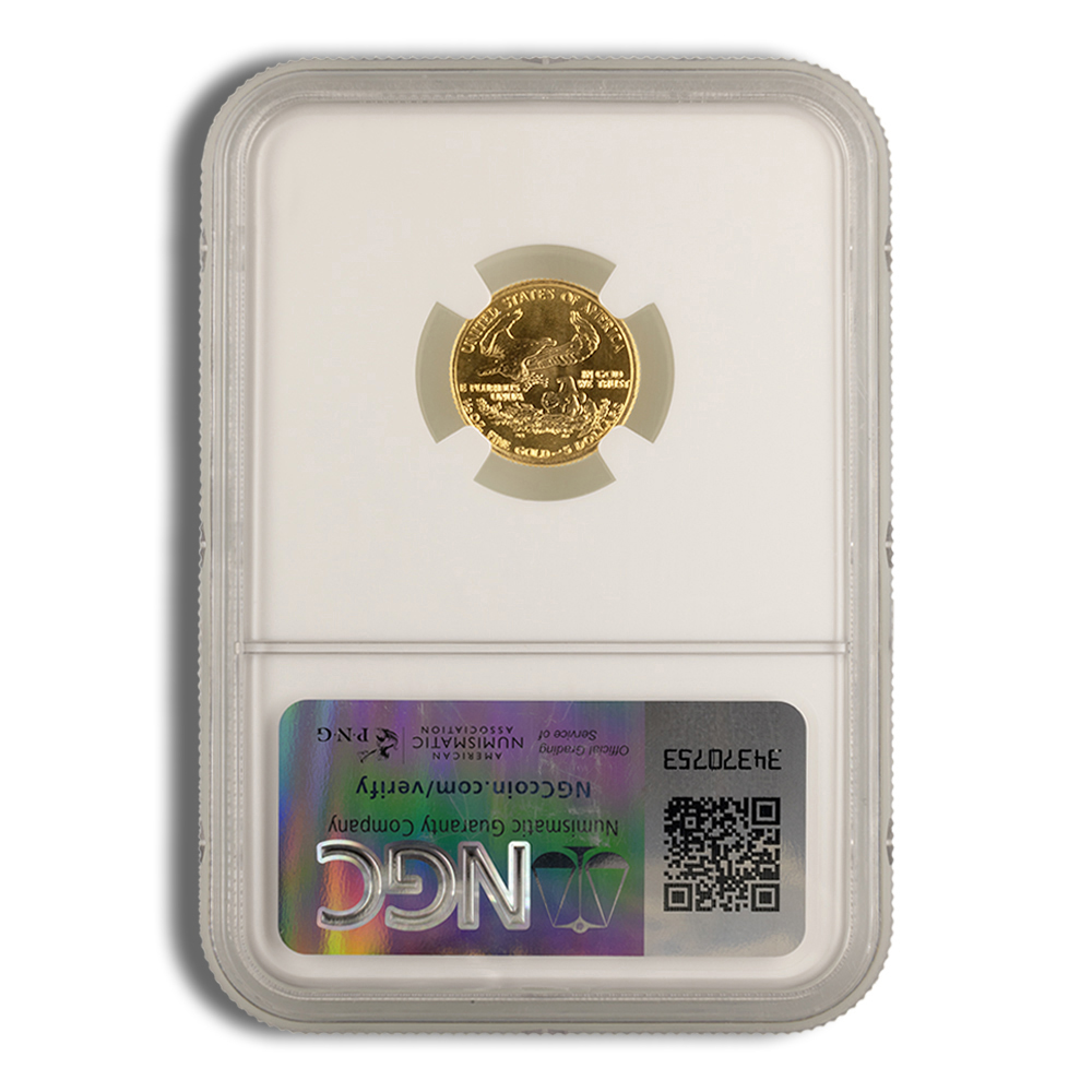 1993 1/10 oz Gold Eagle $5 NGC MS69 - Image 2