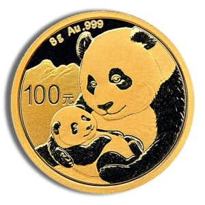 8 gram China Gold Panda - BU - Sealed (Year Varies)