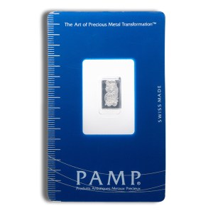 1 gram Platinum Bar - PAMP Fortuna (Carded)