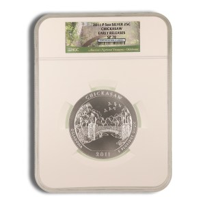 2011-P 5 oz America The Beautiful Silver Chickasaw Silver Coin NGC SP70
