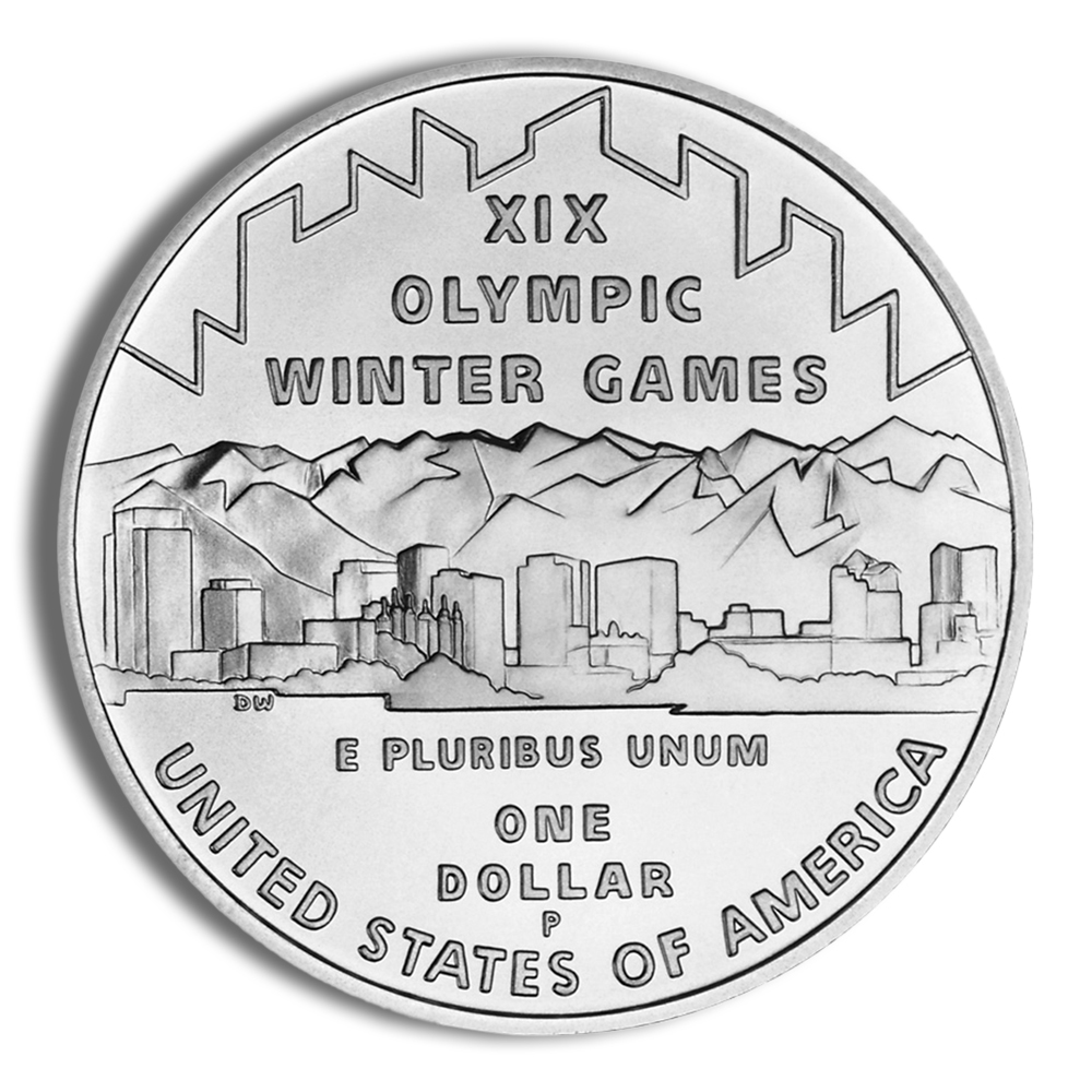 2002-P $1 SLC Winter Olym Silver Commemorative - BU - Image 2