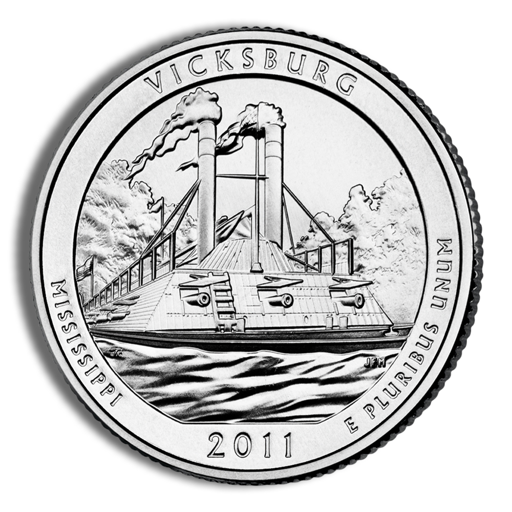 2011-P 5 oz America The Beautiful Silver Vicksburg Silver Coin NGC SP70 - Image 3