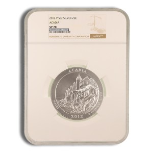 2012-P 5 oz America The Beautiful Silver Acadia Silver Coin NGC SP70