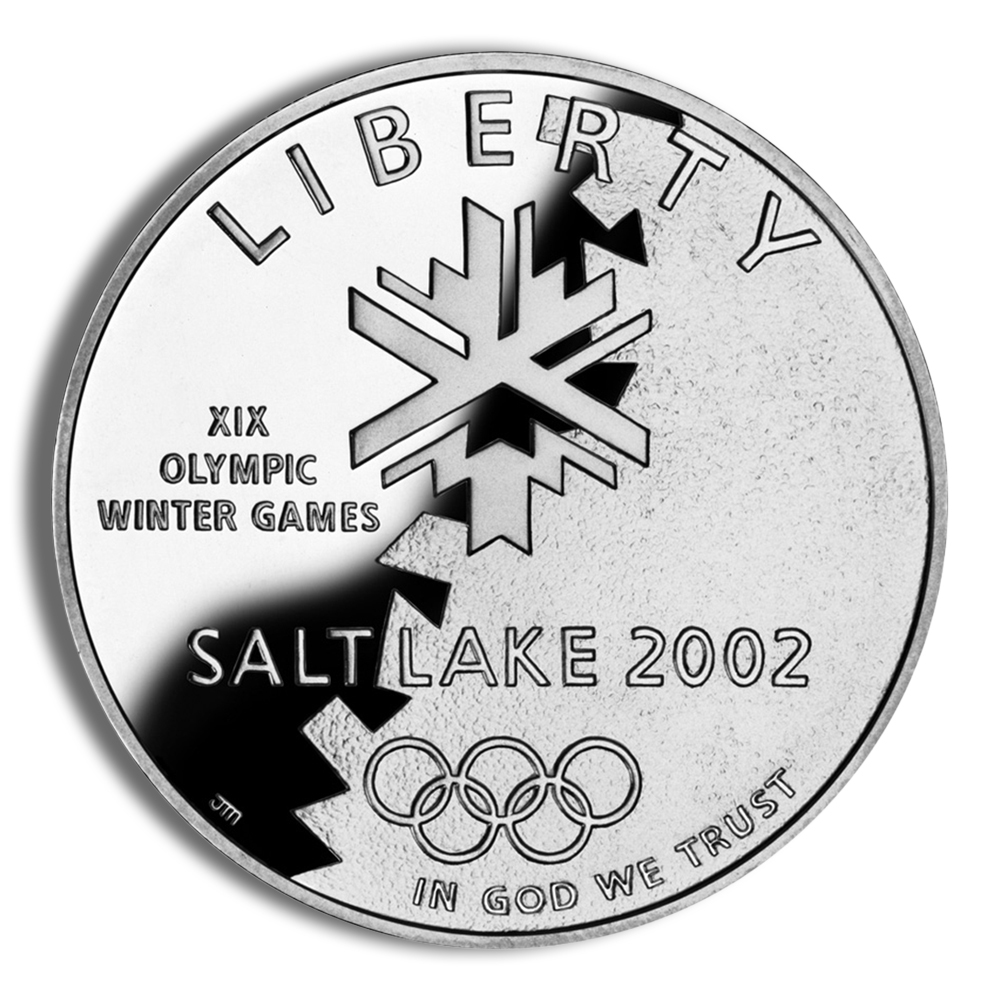 2002-P $1 SLC Winter Olympics Silver Commemorative - Proof