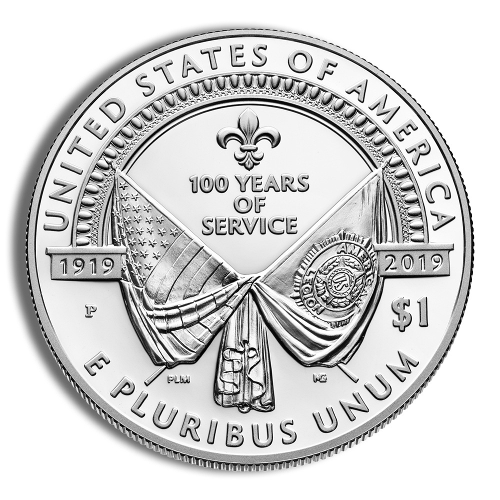 2019-P $1 American Legion Silver Commemorative - Proof - Image 2