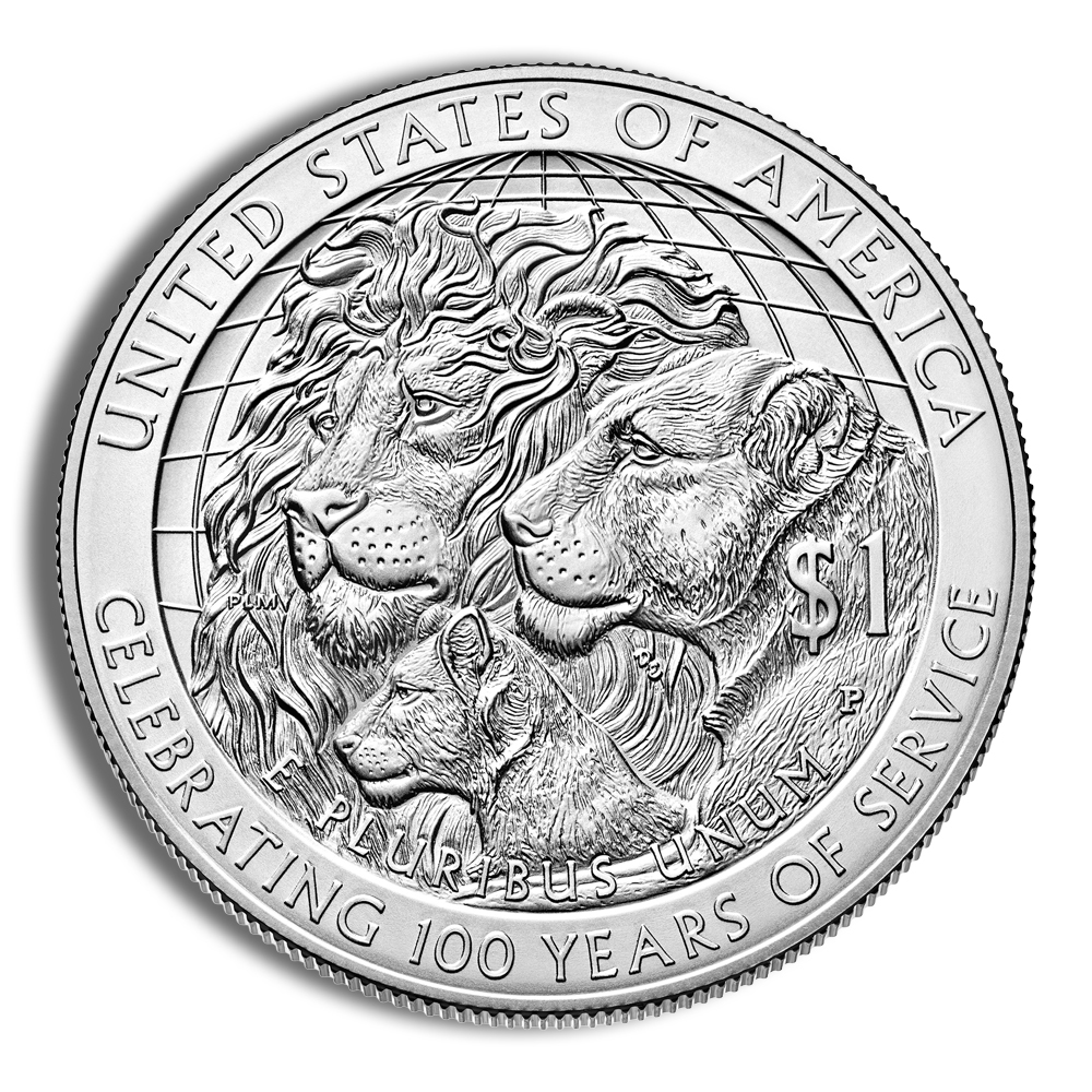 2017-P $1 Lions Club Centennial (Melvin Jones) Silver Commemorative - BU - Image 2