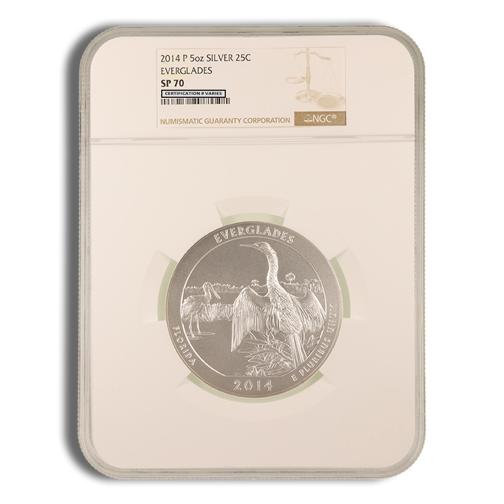 2014-P 5 oz America The Beautiful Silver Everglades Silver Coin NGC SP70