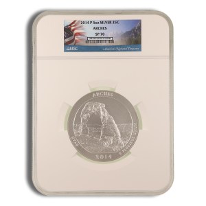2014-P 5 oz America The Beautiful Silver Arches Silver Coin NGC SP70
