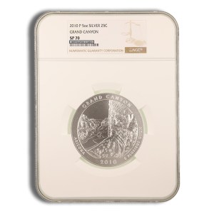 2010-P 5 oz America The Beautiful Silver Grand Canyon Silver Coin NGC SP70