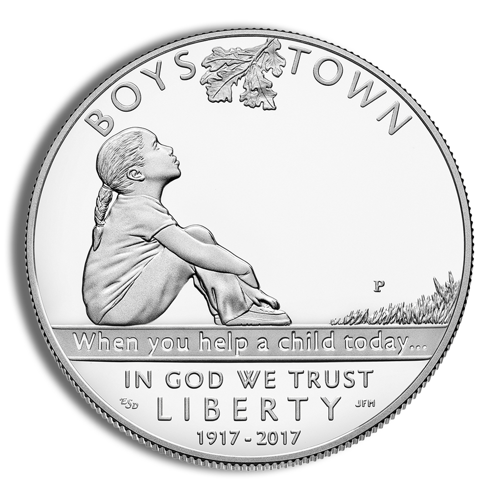 2017-P $1 Boys Town Centennial Silver Commemorative - Proof