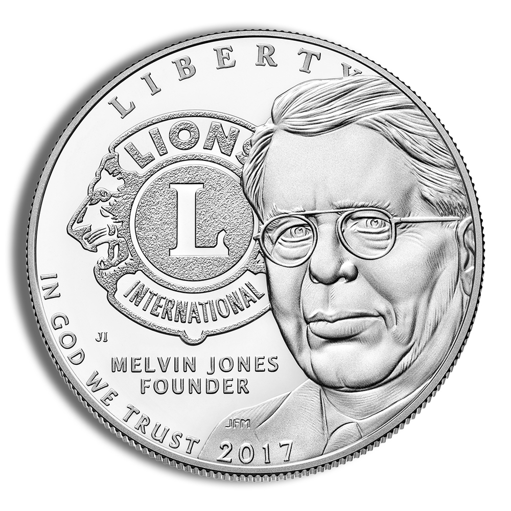 2017-P $1 Lions Club Centennial (Melvin Jones) Silver Commemorative - Proof