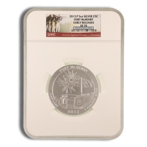 2013-P 5 oz America The Beautiful Silver Fort McHenry Silver Coin NGC SP70