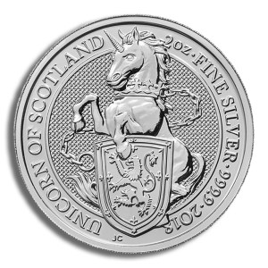 2018 2 oz Silver Great Britain Queen's Beasts - Unicorn