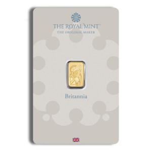 1 gram Gold Bar - Britannia (Carded)