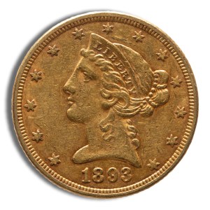 $5 Gold Liberty Half Eagle - XF
