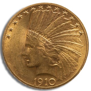 $10 Gold Indian Eagle - AU
