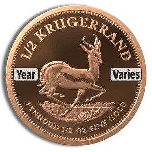 1/2 oz Gold Krugerrand (Year Varies)
