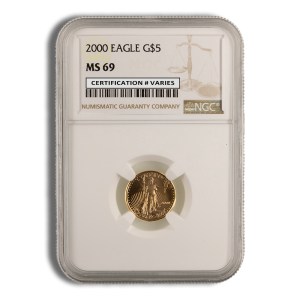 2000 1/10 oz Gold Eagle $5 NGC MS69