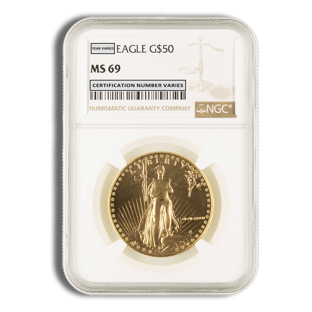 1986 1 oz Gold Eagle $50 NGC MS69