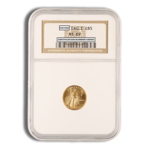 1989 1/10 oz Gold Eagle $5 NGC MS69