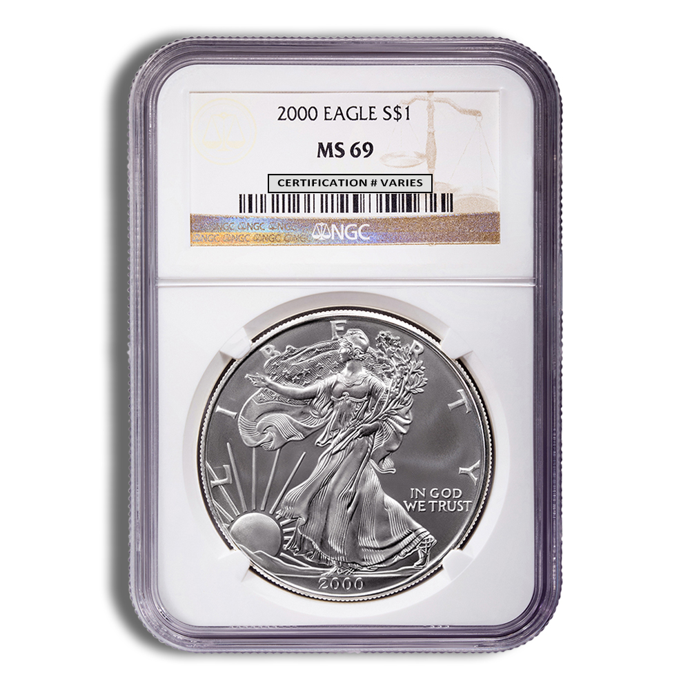 2000 Silver Eagle NGC MS69