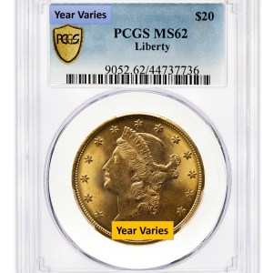 $20 Gold Liberty Double Eagle - PCGS MS62