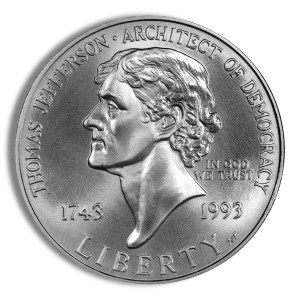 1993-P $1 Jefferson Silver Commemorative - BU