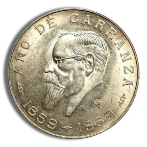 1959 Mexico 5 Pesos Carranza Silver Coin (Avg Circ)