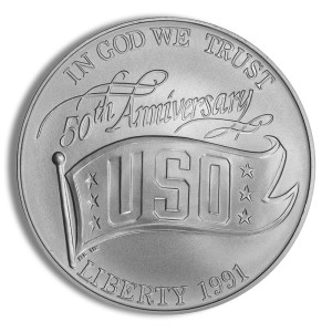 1991-D $1 USO Silver Commemorative - BU