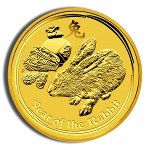 2011 1/10 oz Australia Gold Lunar Rabbit BU - Series II