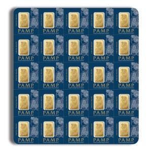 25 x 1 g Gold Bar - PAMP Multigram Gold Bar (Carded)
