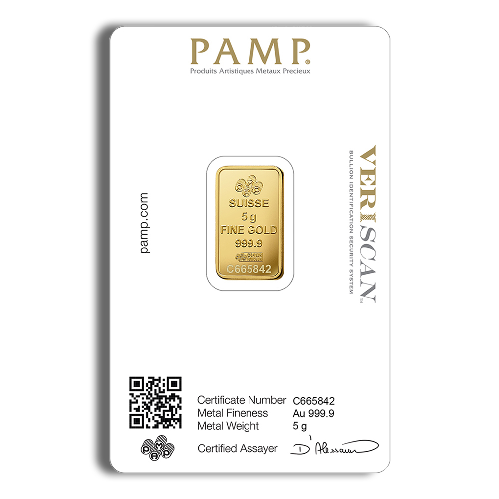 5 gram Gold Bar - PAMP Fortuna (Carded) - Image 2