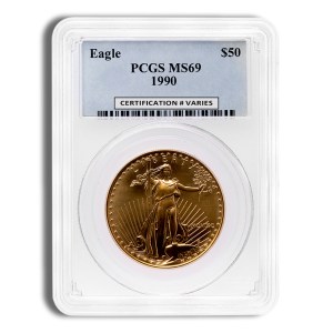 1990 1 oz Gold Eagle $50 PCGS MS69