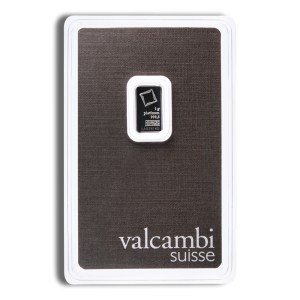1 gram Platinum Bar - Valcambi (Carded)