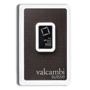 10 gram Platinum Bar - Valcambi (Carded)