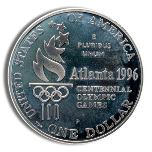 1996-P $1 Rowing Silver Commemorative - Proof