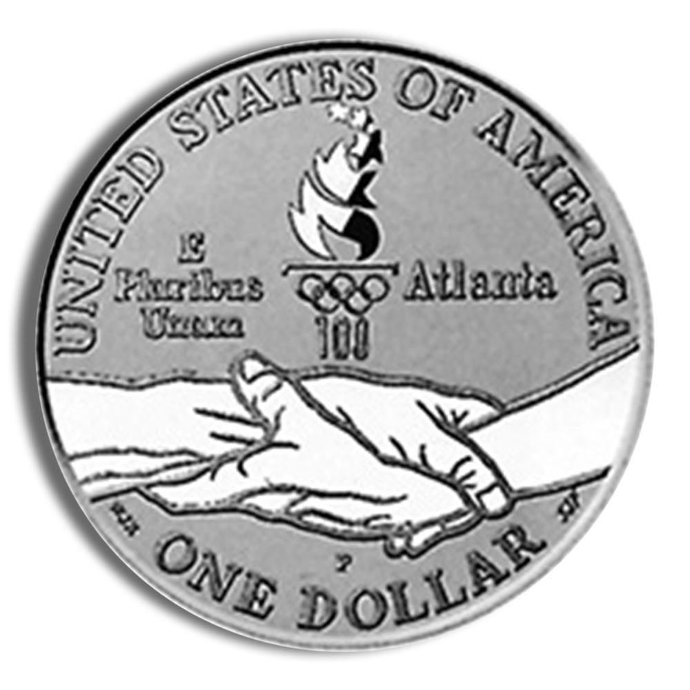 1995-P $1 Olympic Cycling Silver Commemorative - Proof - Image 2