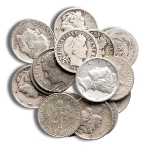 $1 FV 90% Silver Roosevelt Dimes