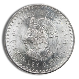 Mexico Silver 5 Pesos Cuauhtemoc (1947-1948)