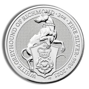 2021 2 oz Silver Great Britain Queen's Beasts - Greyhound