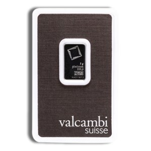 5 gram Platinum Bar - Valcambi (Carded)