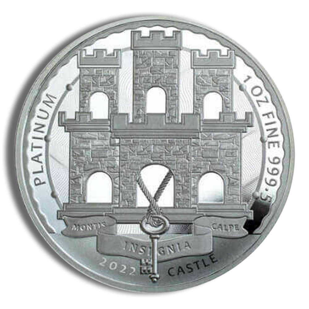 2022 1 oz Gibraltar Platinum Castle