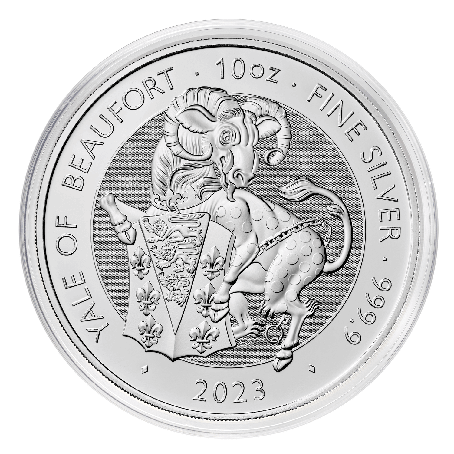 2023 10 oz Silver Great Britain Tudor Beasts - Yale of Beaufort - Image 3