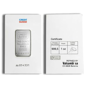 1 oz Palladium Bar - Credit Suisse (Carded)