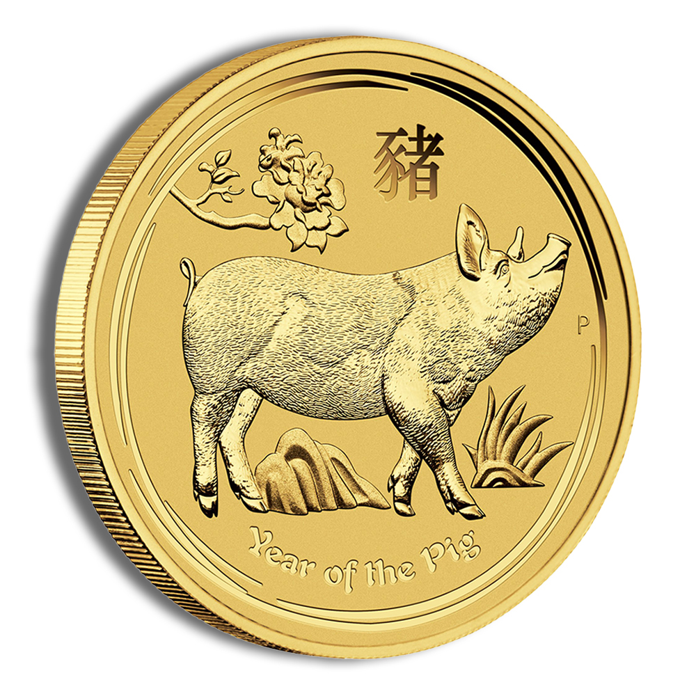 2019 1/4 oz Australia Gold Lunar Pig BU - Series II - Image 3