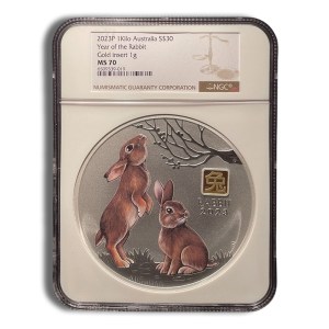 2023 Kilo Australia Silver Lunar Rabbit - Series III NGC MS70
