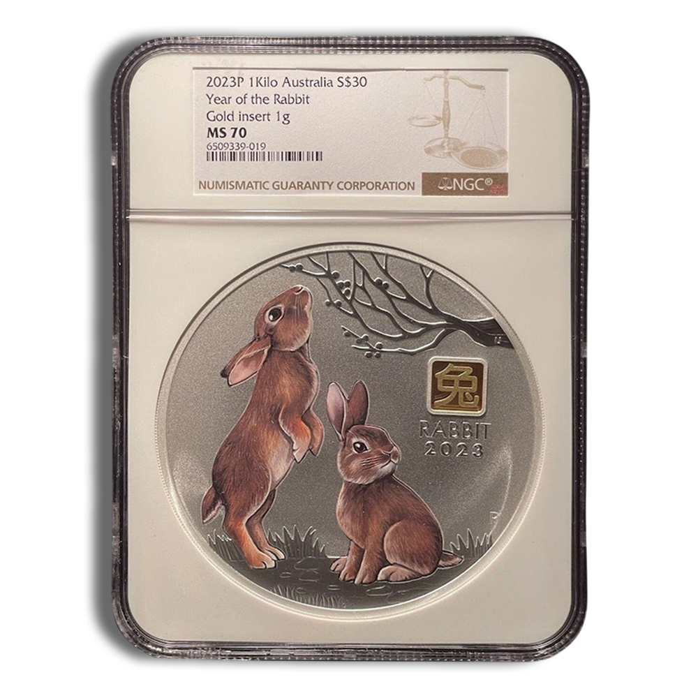 2023 Kilo Australia Silver Lunar Rabbit - Series III NGC MS70