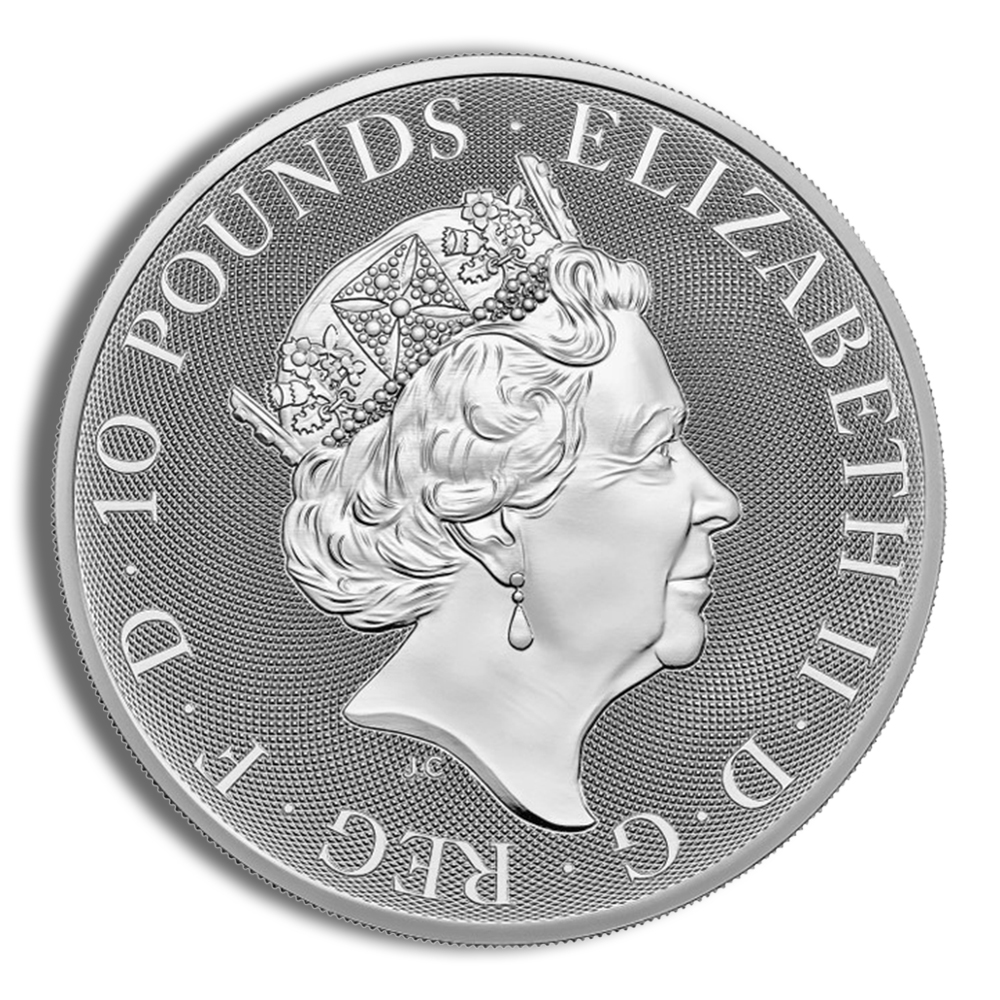 2023 10 oz Silver Great Britain Tudor Beasts - Yale of Beaufort - Image 2